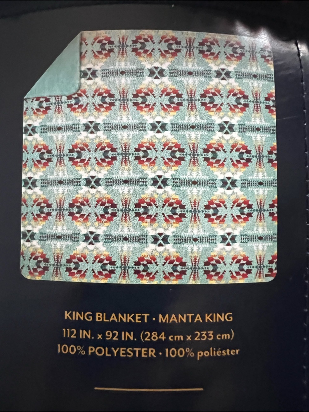 Pendleton Teal, Rust & Cream Southwestern Plush Throw Blanket - Picture 3 of 5